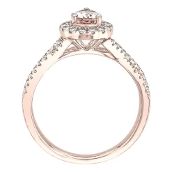 Pear-Shaped Morganite & Diamond Ring In 10K Rose Gold (1/3 Ct. Tw.)