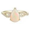 Pear-Shaped Opal Ring With Diamonds In 10K Yellow Gold (1/7 Ct. Tw.)