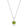 Peridot & 1/10 Ct. Tw. Diamond Pendant In Sterling Silver