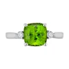 Peridot & 1/10 Ct. Tw. Diamond Ring In 10K White Gold