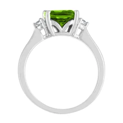 Peridot & 1/10 Ct. Tw. Diamond Ring In 10K White Gold