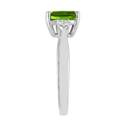 Peridot & 1/10 Ct. Tw. Diamond Ring In 10K White Gold