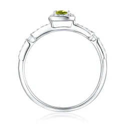 Peridot & Lab Created White Sapphire Ring In Sterling Silver