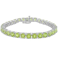 Peridot Bracelet In Sterling Silver