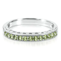 Peridot Stack Ring In Sterling Silver