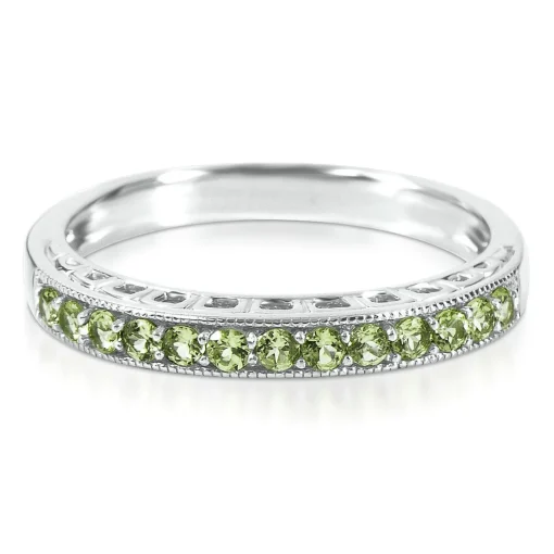 Peridot Stack Ring In Sterling Silver