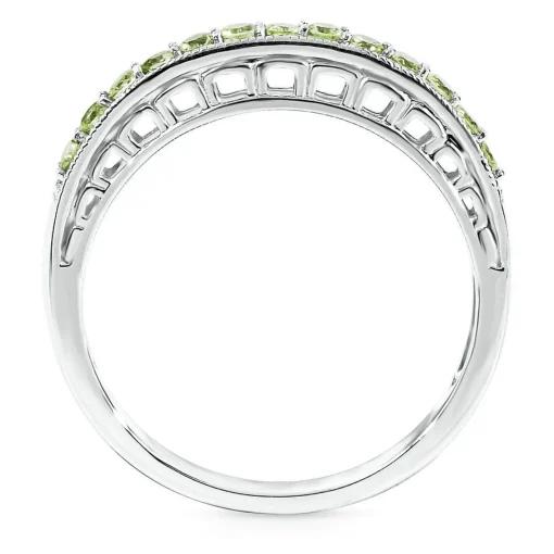 Peridot Stack Ring In Sterling Silver