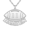 Personalized Nameplate Football Pendant In Sterling Silver