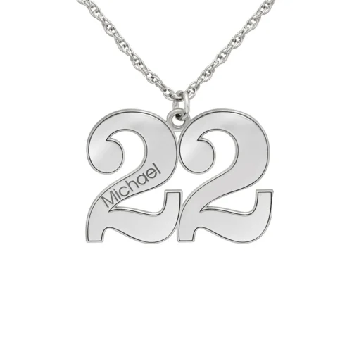 Personalized Number Pendant In Sterling Silver