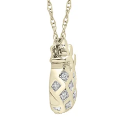 Pineapple Pendant With Diamond Accents In 10K Yellow Gold
