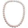 Pink Cultured Freshwater Pearl Necklace In 14K White Gold, 11-12Mm, 18"
