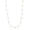 Pink Freshwater Cultured Pearl Tincup Necklace In 14K Rose Gold