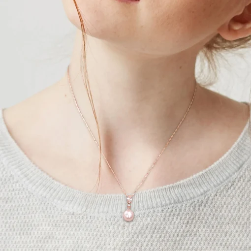 Pink Pearl Pendant With Morganite And Diamond Accent In 10K Rose Gold