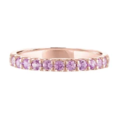 Pink Sapphire Band In 10K Rose Gold