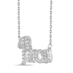 Pisces Lab Created White Sapphire Necklace In Sterling Silver