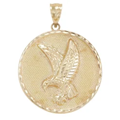 Polished Eagle Medallion In 14K Yellow Gold
