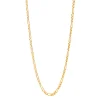 Polished Figaro Hollow Chan In 14K Yellow Gold, 22"