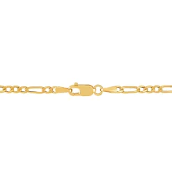 Polished Figaro Hollow Chan In 14K Yellow Gold, 22