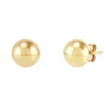 Polished Half Ball Stud Earrings In 14K Yellow Gold, 8Mm
