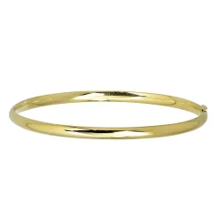 Polished Hinge Bangle Bracelet In 14K Yellow Gold