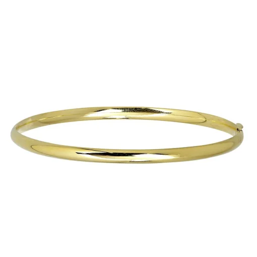 Polished Hinge Bangle Bracelet In 14K Yellow Gold