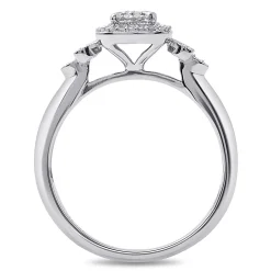Princess-Cut Diamond Halo Promise Ring In Sterling Silver (1/6 Ct. Tw.)