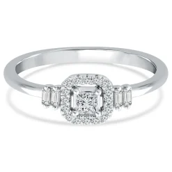 Princess-Cut Diamond Promise Ring In 10K White Gold (1/5 Ct. Tw.)
