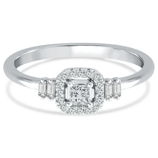 Princess-Cut Diamond Promise Ring In 10K White Gold (1/5 Ct. Tw.)