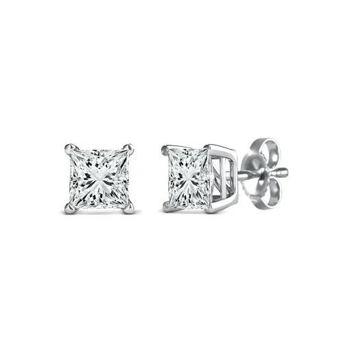 Princess-Cut Diamond Stud Earrings In 14K Gold (1/3 Ct. Tw.)