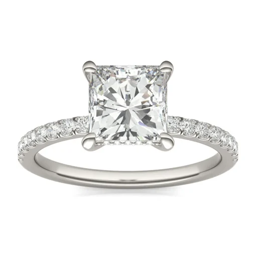 Princess-Cut Moissanite Ring In 14K White Gold (1 3/4 Ct. Tw.)