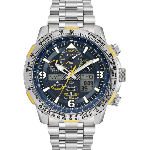 Promaster Skyhawk A-T Blue Angels Men's Watch In Titanium