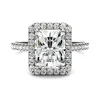 Radiant-Cut Moissanite Halo Ring