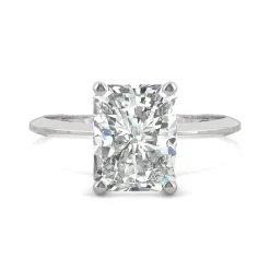Radiant-Cut Moissanite Ring With Knife-Edge Band In 14K White Gold (2 Ct.)