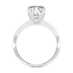 Radiant-Cut Moissanite Ring With Knife-Edge Band In 14K White Gold (2 Ct.)