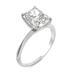 Radiant-Cut Moissanite Ring With Knife-Edge Band In Platinum (2 3/4Ct.)