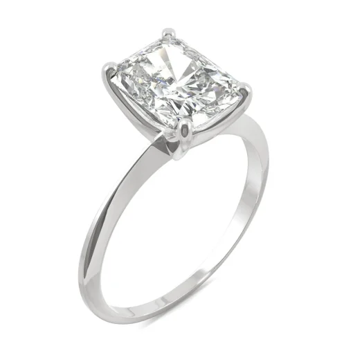 Radiant-Cut Moissanite Ring With Knife-Edge Band In Platinum (2 3/4Ct.)