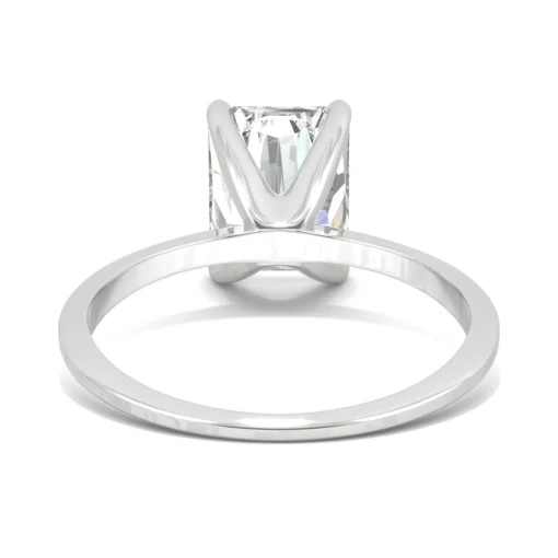 Radiant-Cut Moissanite Ring With Knife-Edge Band In 14K White Gold (2 Ct.)