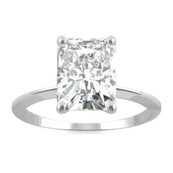 Radiant-Cut Moissanite Ring With Knife-Edge Band In Platinum (2 3/4Ct.)