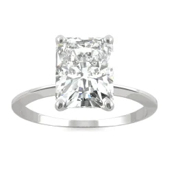 Radiant-Cut Moissanite Ring With Knife-Edge Band In 14K White Gold (2 Ct.)