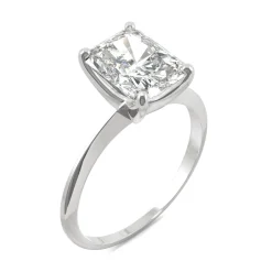 Radiant-Cut Moissanite Ring With Knife-Edge Band In 14K White Gold (2 Ct.)