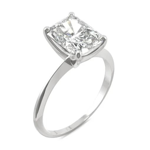 Radiant-Cut Moissanite Ring With Knife-Edge Band In 14K White Gold (2 Ct.)
