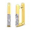 Rectangular Diamond Hoops In 10K Yellow Gold (1/10 Ct. Tw.)