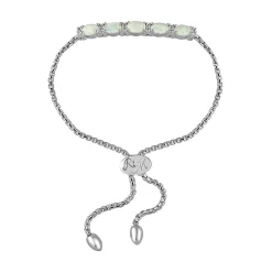 Rhythm & Muse™ Lab Created Opal & Lab Created White Sapphire Bolo Bracelet In Sterling Silver