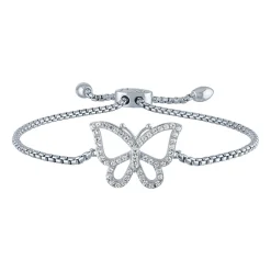 Rhythm & Muse™ Lab Created White Sapphire Key Bolo Bracelets In Sterling Silver