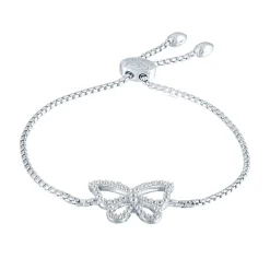 Rhythm & Muse™ Lab Created White Sapphire Key Bolo Bracelets In Sterling Silver