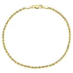 Rope Bracelet In 14K Yellow Gold, 7.5"