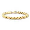 Round Box Link Bracelet In Yellow Gold Ion-Plated Stainless Steel, 6.5Mm, 9"