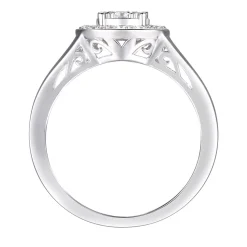 Round Diamond Cluster Frame Ring In 10K White Gold (1/3 Ct. Tw.)