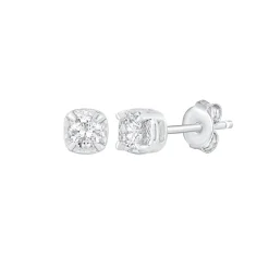 Round Diamond Illusion Stud Earrings In (1/5 Ct. Tw.)