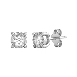 Round Diamond Illusion Stud Earrings (1/2 Ct. Tw.)